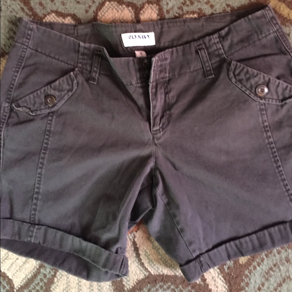 Rolled cuff cotton shorts